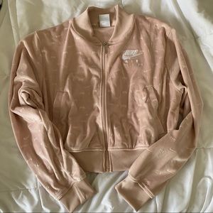 Pink Nike velour zip up